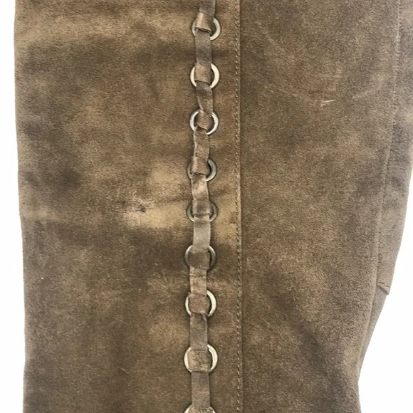 NINE WEST Nwadele Dark Green Suede Knee Boots - Picture 8 of 13